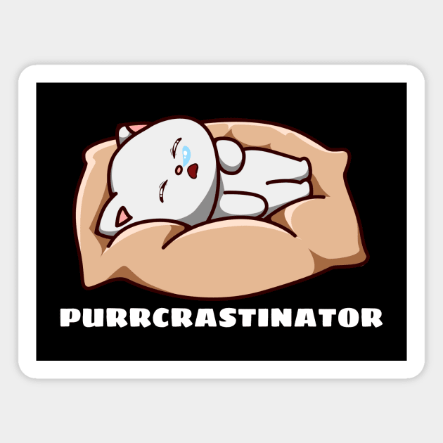 Purrcrastinator | Cute Procrastinator Pun Magnet by Allthingspunny